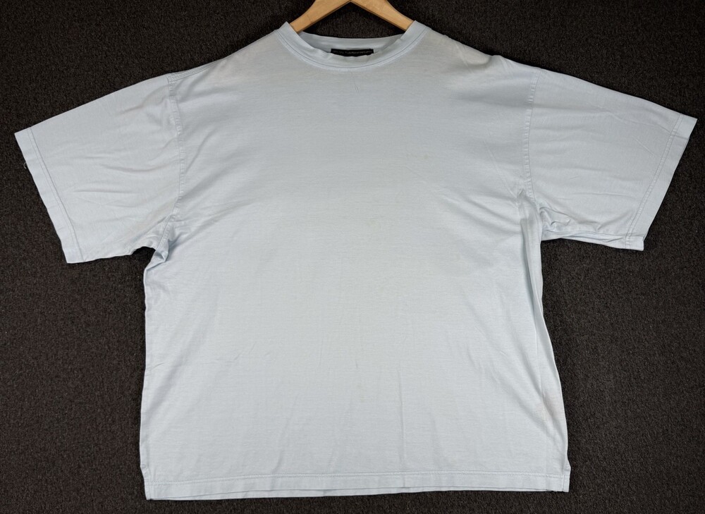 Bugatchi Uomo Mens L Light Blue Triple Mercerized Cotton Crew Neck T Shirt
